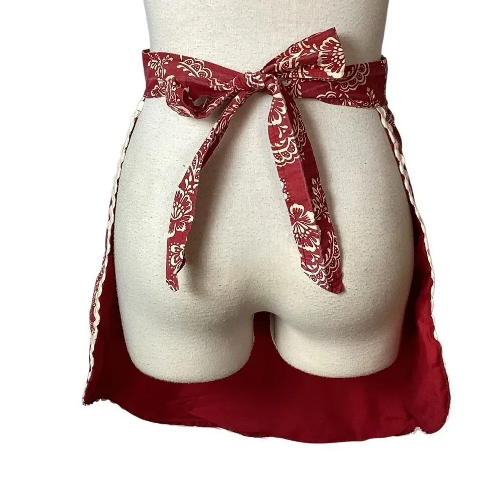 Vintage D. L. Rhein for Silvestri Kitschy Snowflake Apron Red White